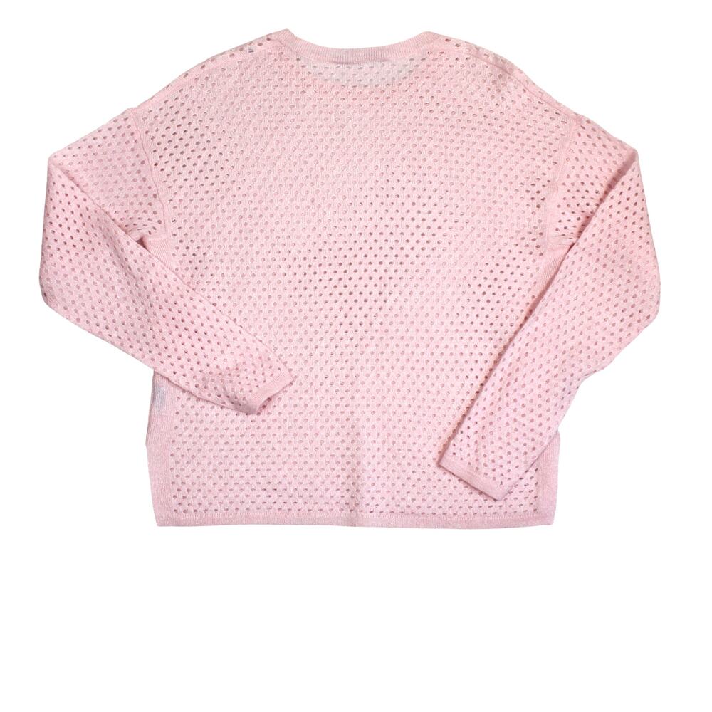 J McLaughlin Sweater Womens XS Cashmere Linen Pink Open Knit Lightweight - Picture 2 of 7